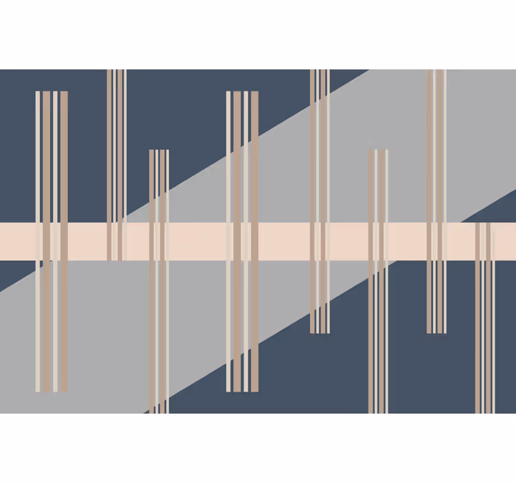 Store enrouleur salon style abstrait gris mi-siècle - TenStickers