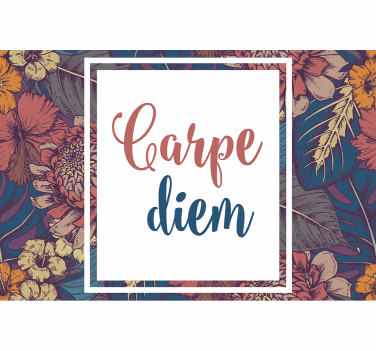Store enrouleur salon motif carré coloré carpe diem - TenStickers