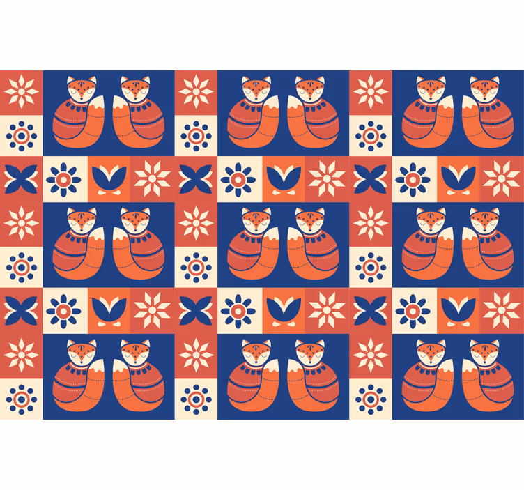 Store enrouleur salon motif animal coloré traditionnel - TenStickers