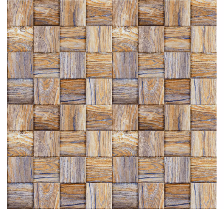 Store enrouleur salon imitation mosaïque bois années 80 - TenStickers