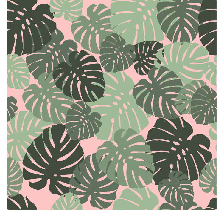 Store enrouleur salon feuilles de monstera roses - TenStickers