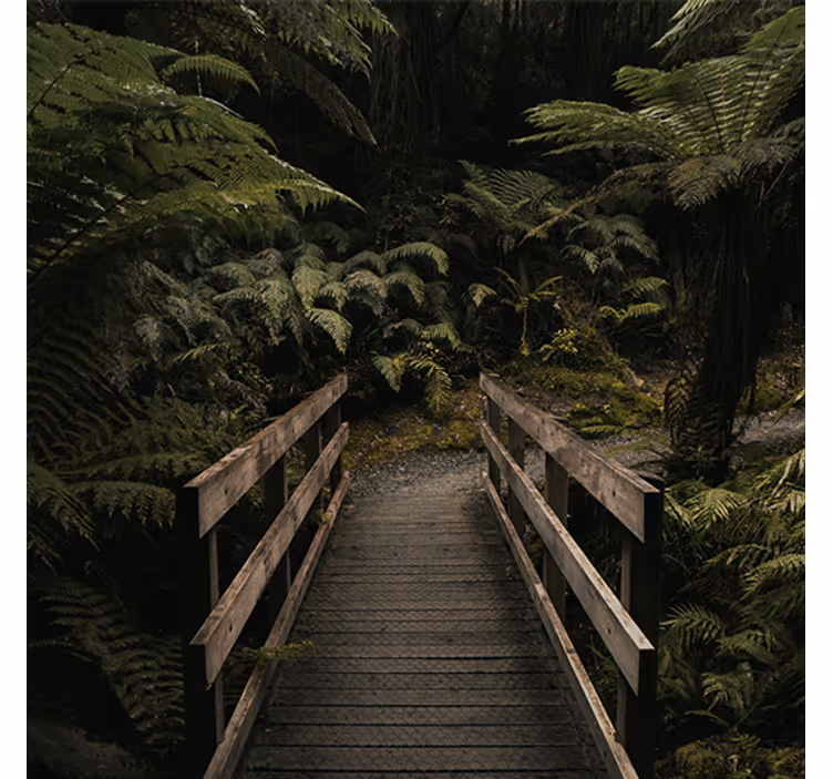 Store enrouleur salon pont "nature" dans la forêt - TenStickers