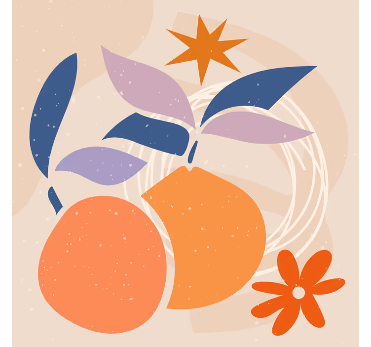Store enrouleur salon design abstrait minimaliste fruits - TenStickers