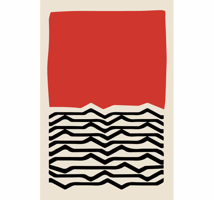 Store enrouleur salon peinture rouge lignes noires - TenStickers