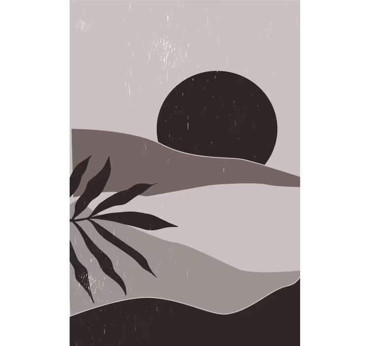 Store enrouleur salon coucher de soleil noir et blanc - TenStickers