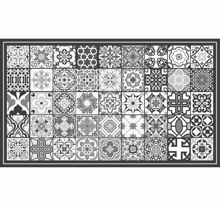 Store enrouleur gris motif mosaïque rustique foncé - TenStickers