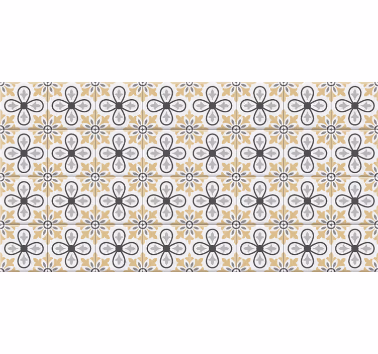 Store enrouleur beige carreaux rétro cuisine - TenStickers