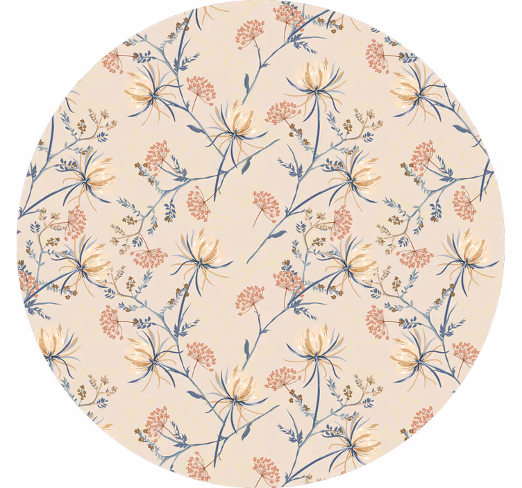 Store enrouleur beige motif floral botanique - TenStickers