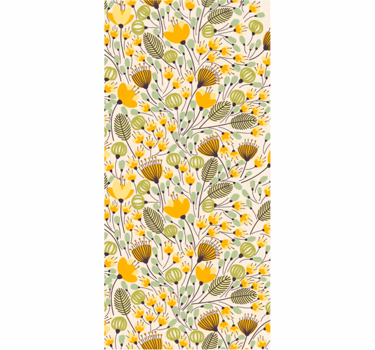 Store enrouleur chambre dentelle florale jaune - TenStickers