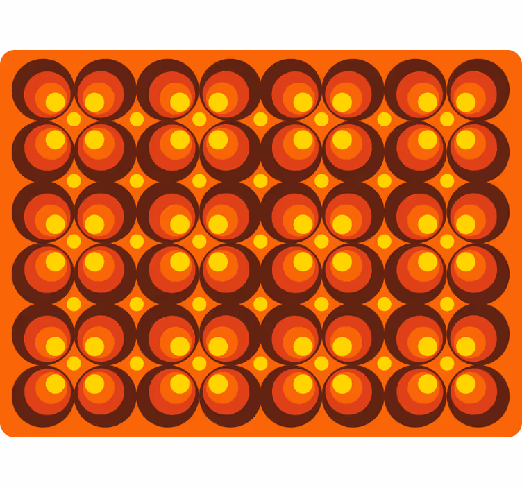 Store enrouleur chambre cercles jaunes pop années 70 - TenStickers