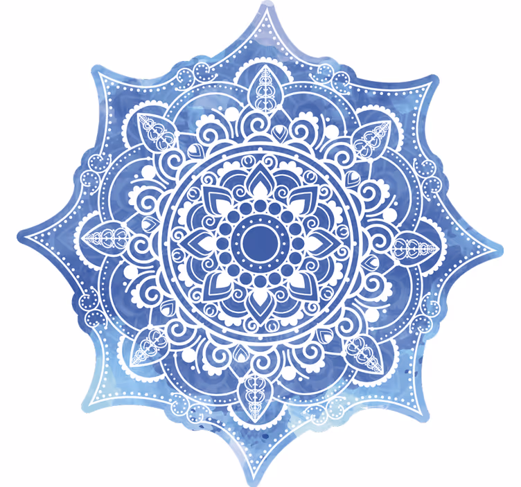 Store enrouleur chambre mandala bleu aquarelle - TenStickers