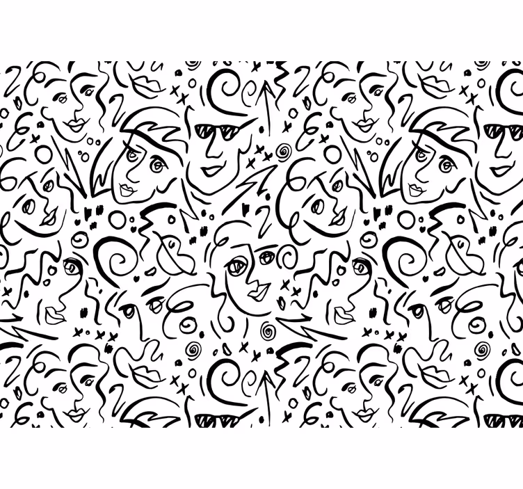 Store enrouleur blanc art graffiti noir et blanc - TenStickers