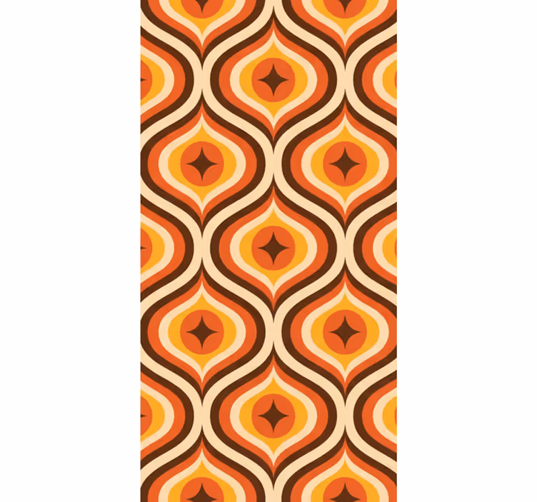 Store enrouleur vintage motif orange années 70 - TenStickers