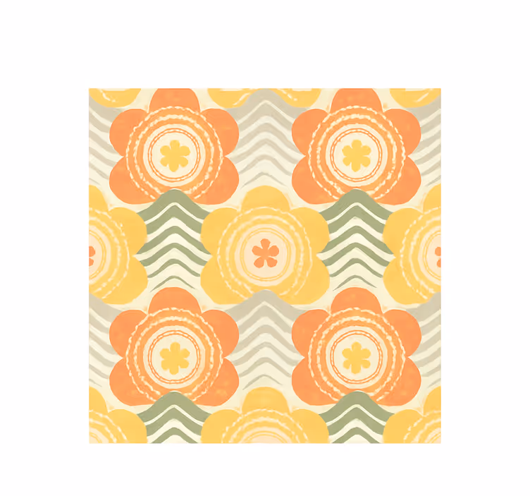 Store enrouleur vintage motif rétro fleuri des années 70 - TenStickers