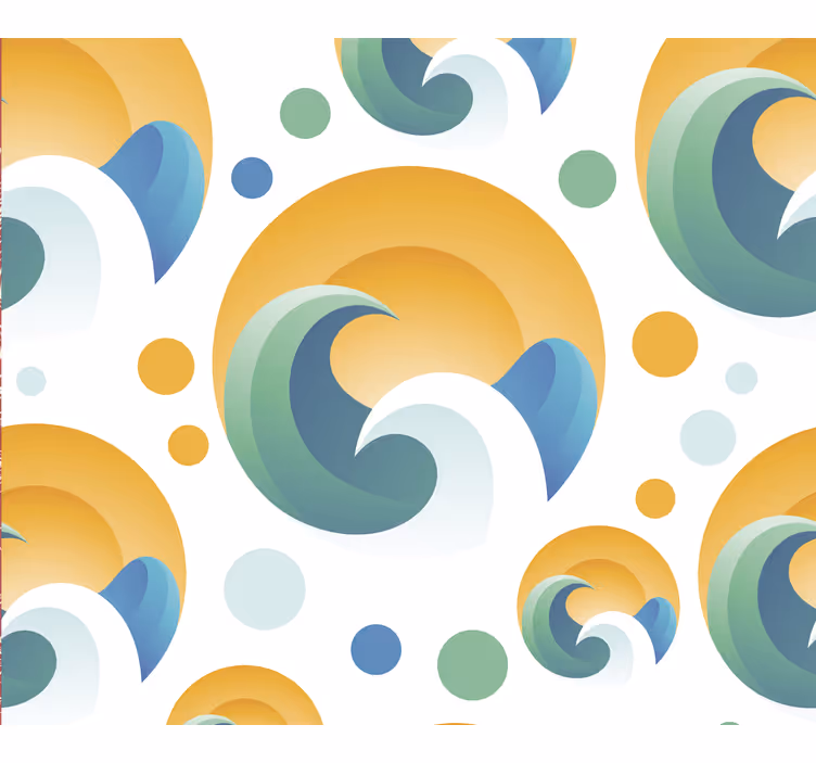 Store enrouleur vintage motif soleil des années 70 - TenStickers