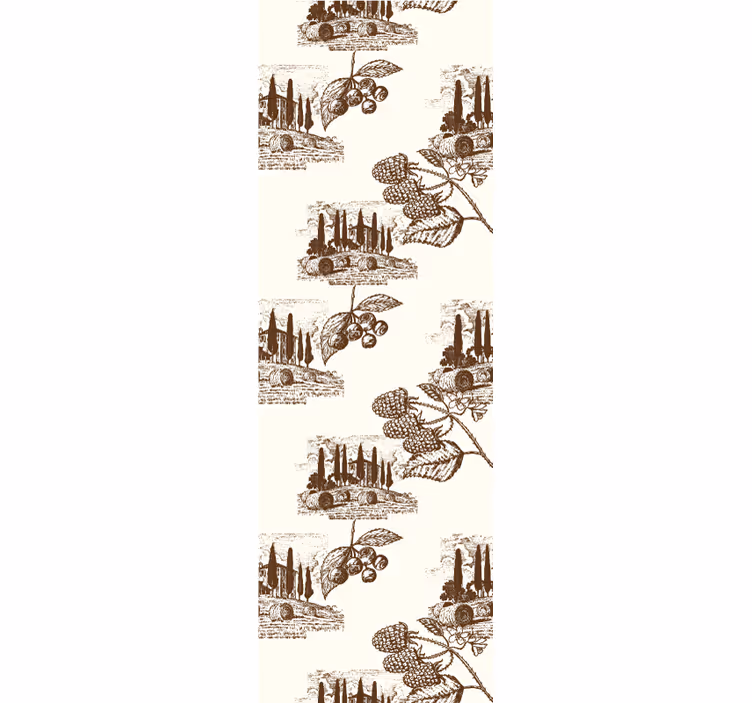 Store enrouleur vintage motif paysage de cyprès - TenStickers