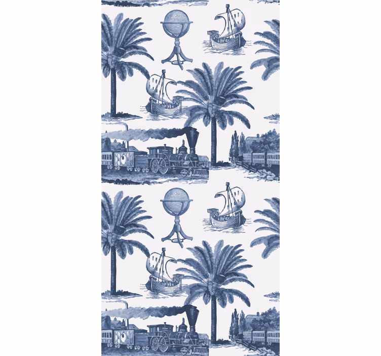 Store enrouleur vintage motif français bleu - TenStickers