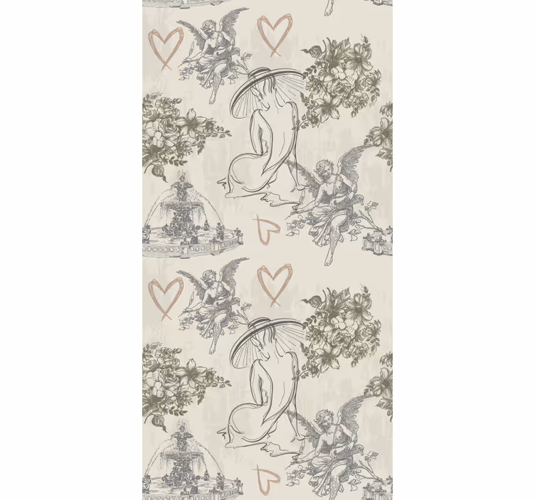 Store enrouleur vintage motif romantique français - TenStickers