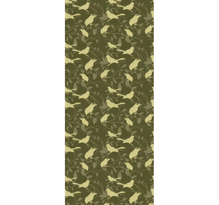 Store enrouleur vintage motif oiseaux verts victorien - TenStickers
