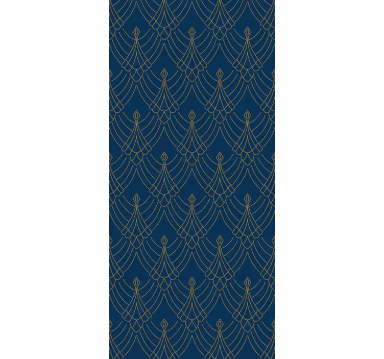 Store enrouleur vintage style art déco bleu et or - TenStickers