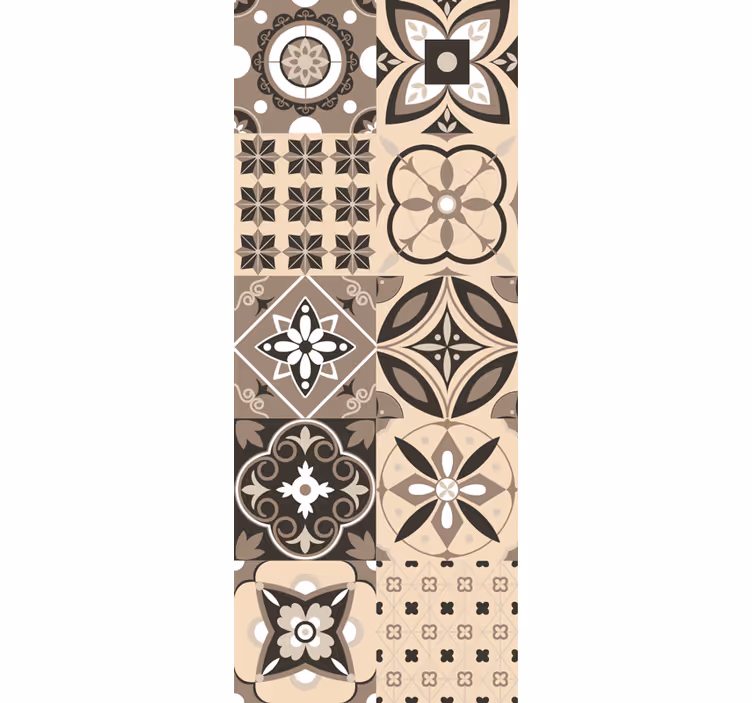 Store enrouleur vintage carreaux classiques marron - TenStickers