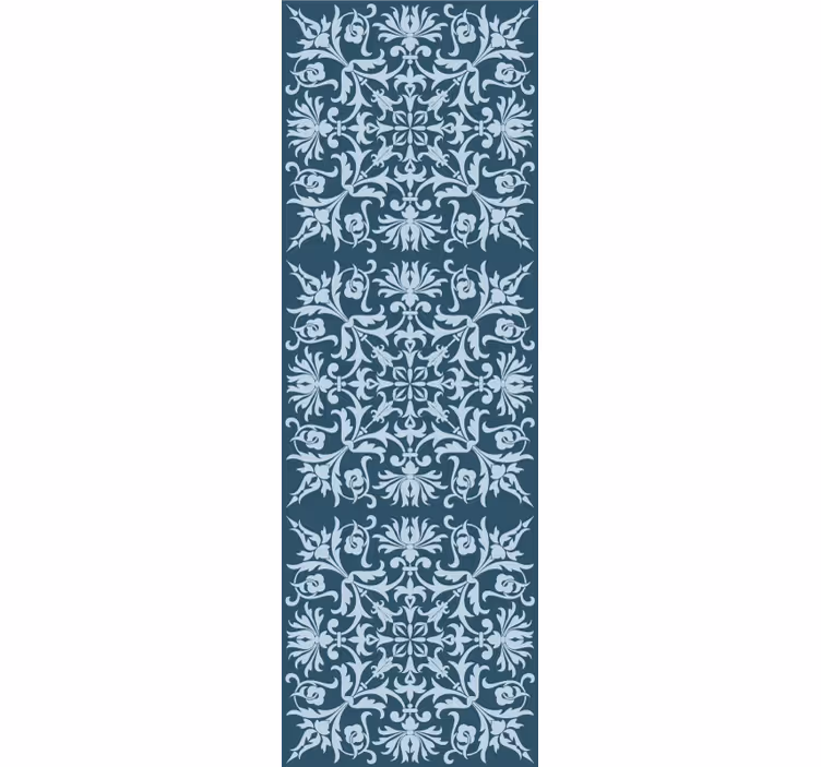 Store enrouleur vintage motif floral bleu provincial - TenStickers