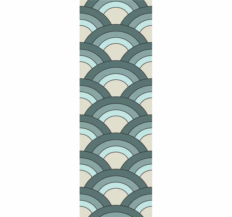Store enrouleur vintage motif écailles bleu dégradé - TenStickers