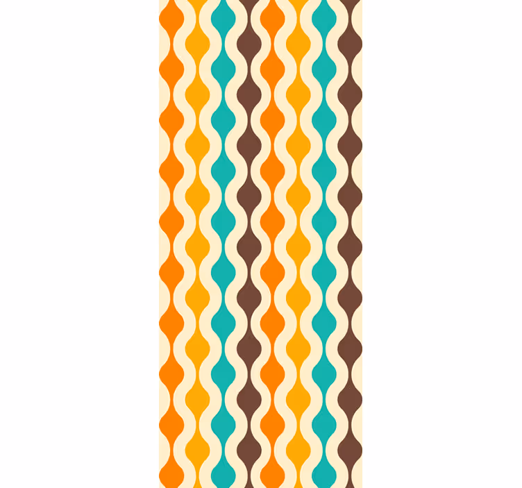 Store enrouleur vintage vagues rétro ondulées - TenStickers