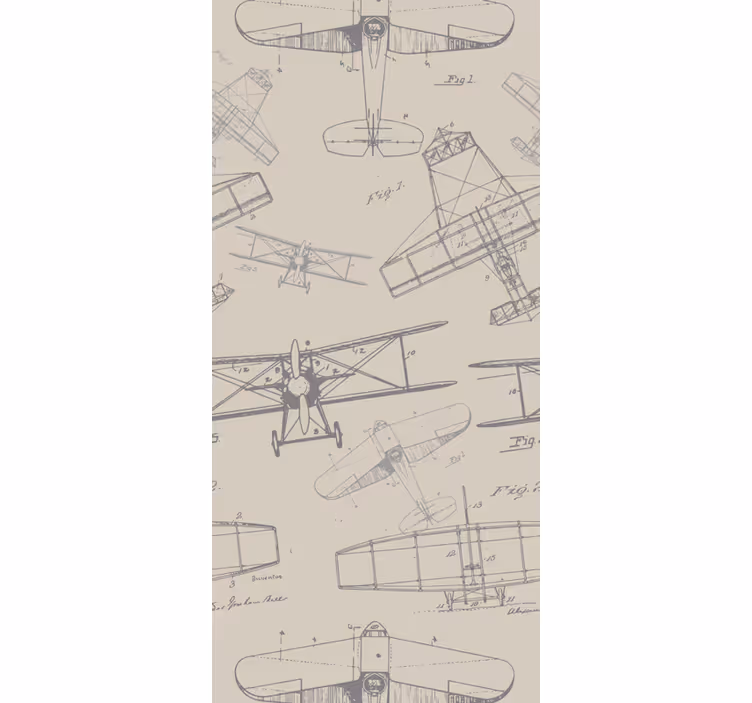 Store enrouleur vintage motif avions rétro - TenStickers