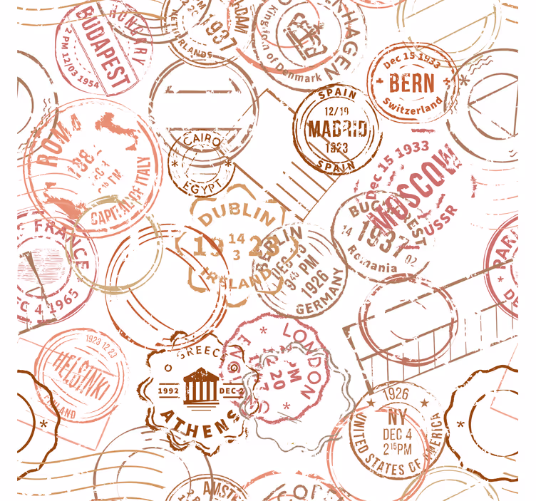 Store enrouleur vintage timbres rétro - TenStickers