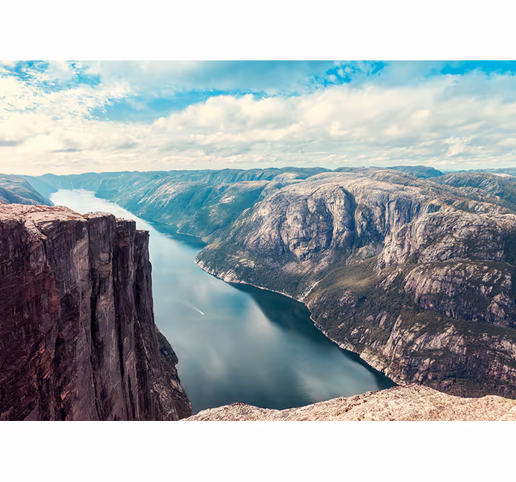 Store enrouleur salon paysages des fjords norvégiens - TenStickers