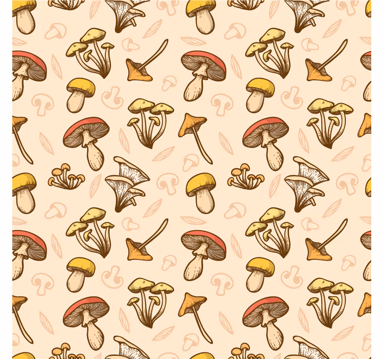 Store enrouleur salon motif de champignons variés - TenStickers