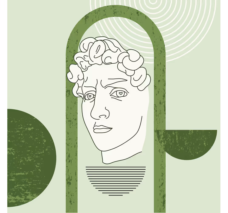 Store enrouleur salon sculpture antique minimaliste - TenStickers