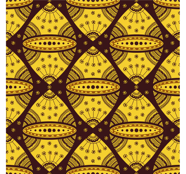 Store enrouleur salon motif abstrait africain jaune - TenStickers