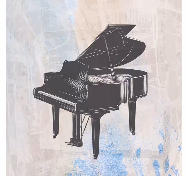 Store enrouleur salon peinture piano shabby chic - TenStickers