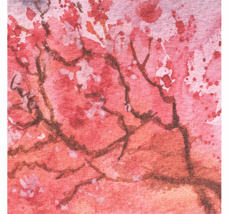 Store enrouleur salon fleurs cerise pastel abstraites - TenStickers