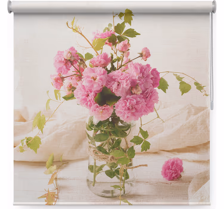 Store enrouleur salon avec des roses fanées sur pot - TenStickers