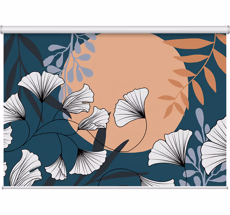 Store enrouleur salon style ginkgo glamour coloré - TenStickers