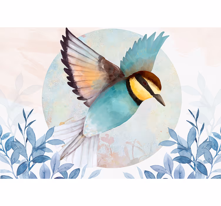Store enrouleur salon oiseau artistique glamour - TenStickers