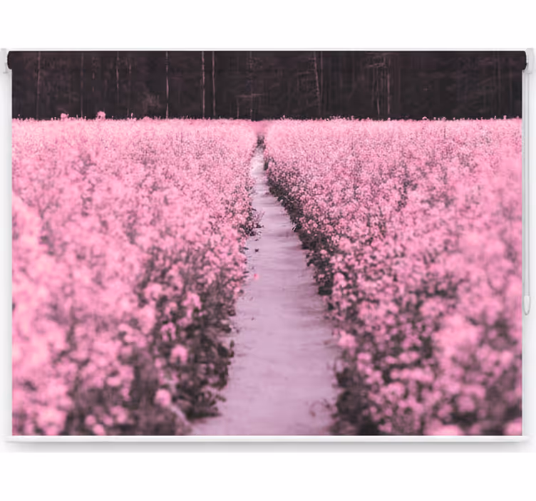 Store enrouleur salon champ élégant de fleurs roses - TenStickers