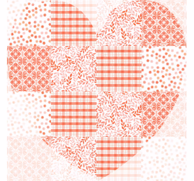 Store enrouleur salon motif cœurs rouge et blanc - TenStickers