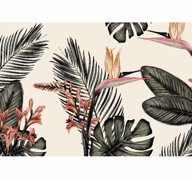 Store enrouleur salon charbon tropical - TenStickers