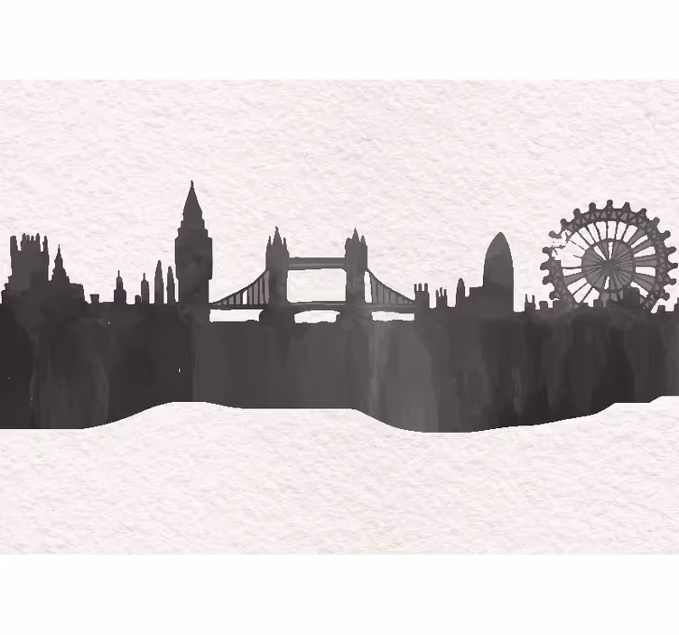 Store enrouleur salon skyline d'oxford en noir - TenStickers