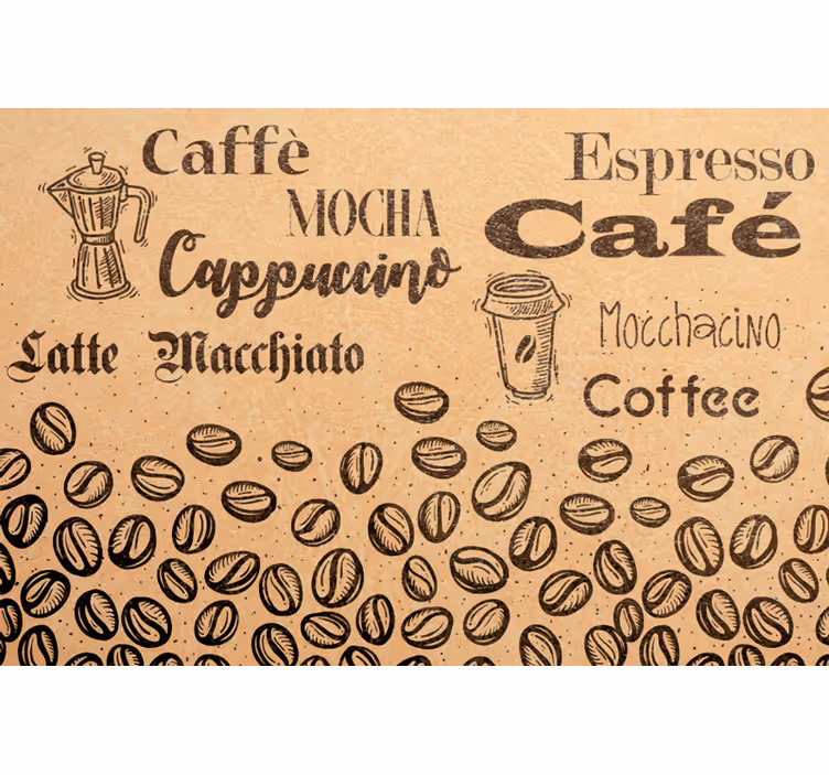 Store enrouleur beige amoureux du café italien - TenStickers