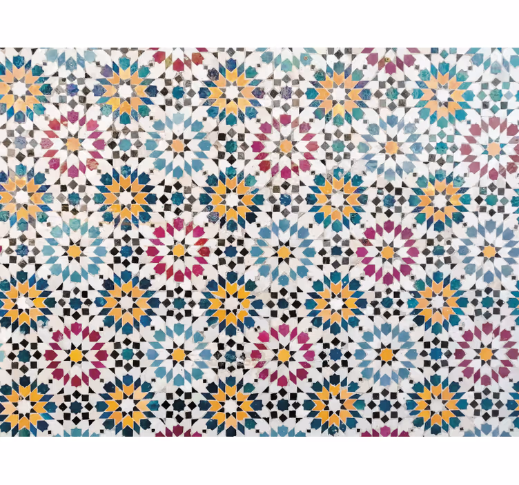 Store enrouleur chambre mosaïque florale colorée - TenStickers
