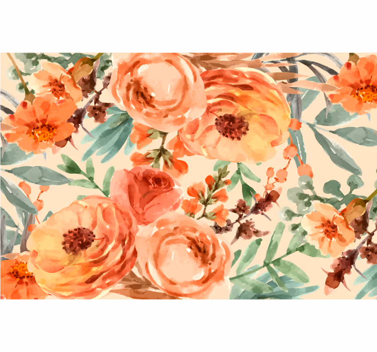 Store enrouleur chambre fleurs aquarelle pivoine - TenStickers