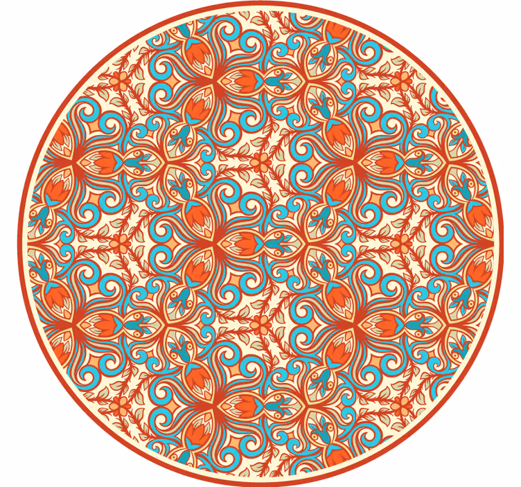 Store enrouleur chambre motifs bleus et oranges - TenStickers