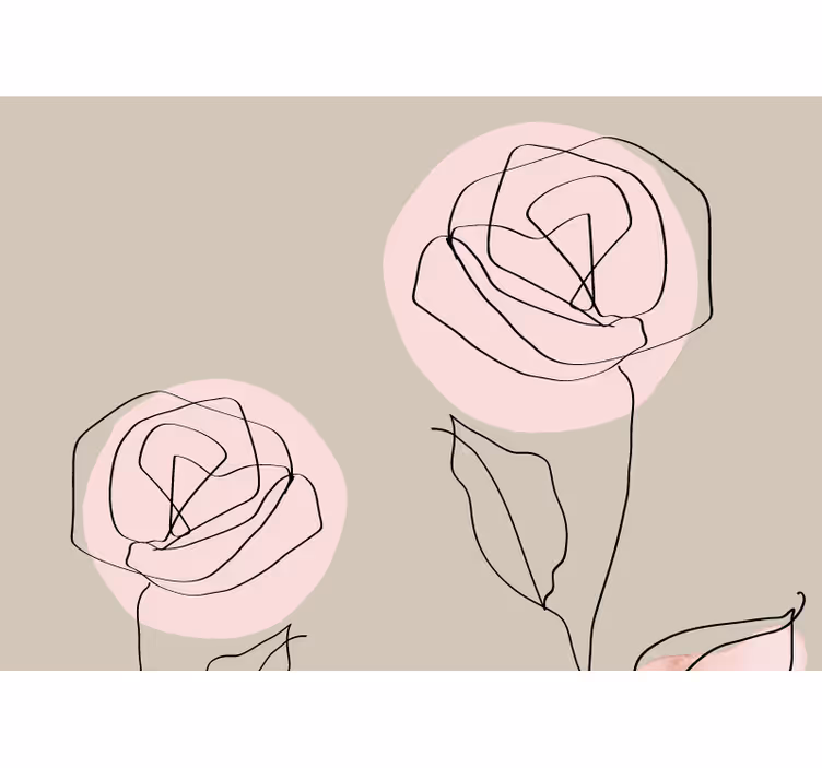 Store enrouleur beige roses blanches aquarelle - TenStickers