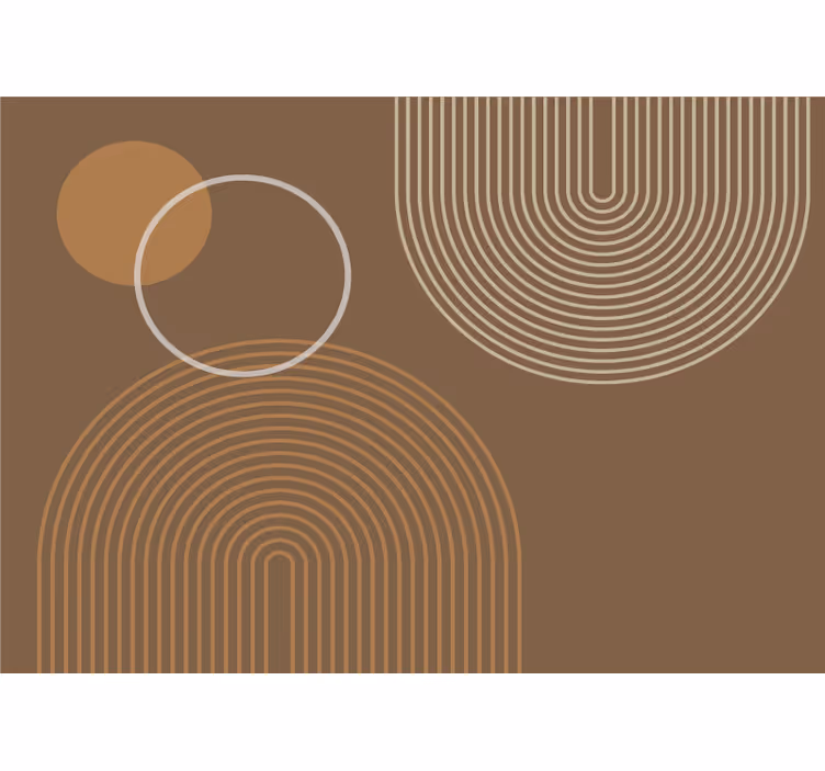Store enrouleur beige arcs géométriques chaleureux - TenStickers