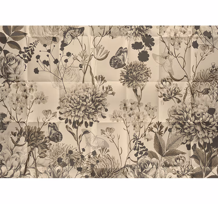 Store enrouleur chambre design floral beige - TenStickers